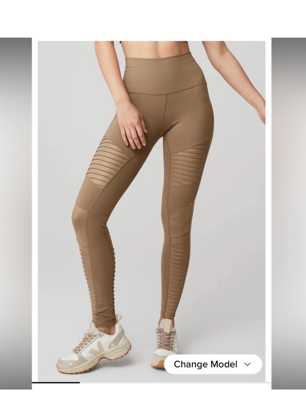 ALO YOGA MOTO LEGGING‎ neutral Gravel taupe size xs